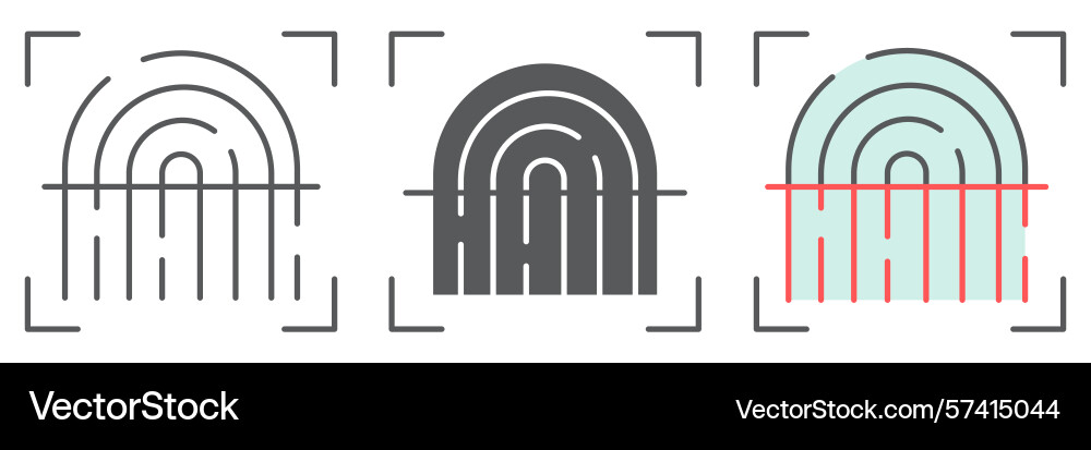 Fingerprint scan icon collection security Fingerprint scan icon collection security vector image