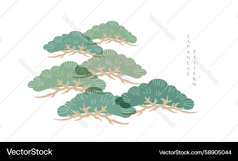 Japanese Bonsai Pattern Vector Image