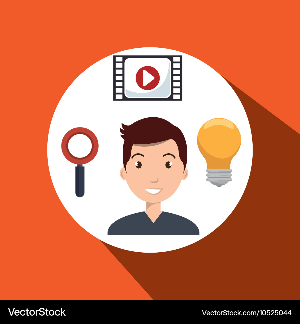 Man idea search app Vector Image