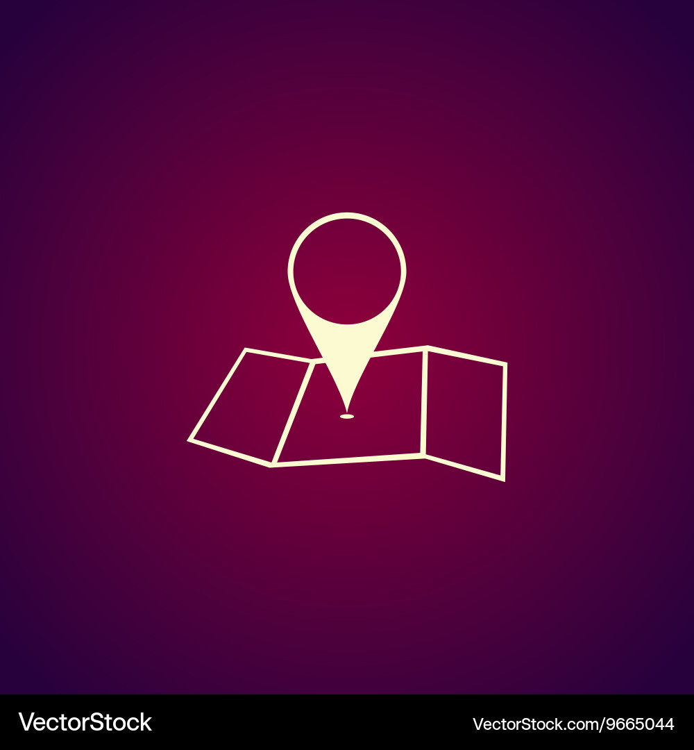 Map with pointer icon flat Vector Image