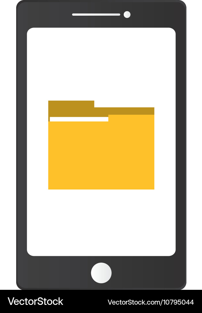 Modern cellphone and file folder icon vector image