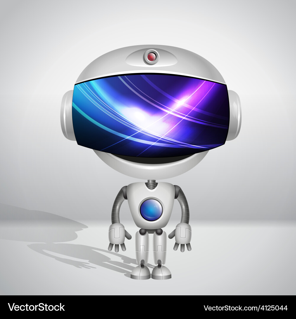 Robot Screen with Abstract Background vector image