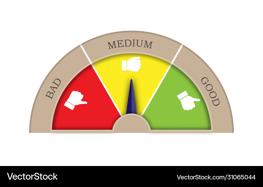 Satisfaction rating from three sectors good Vector Image