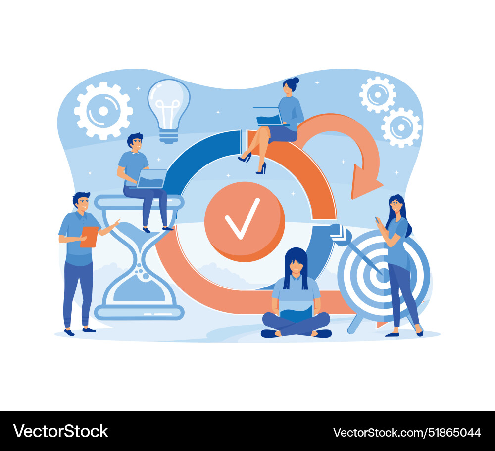 Scrum framework concept process diagram vector image