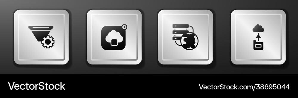 Set filter setting cloud technology data transfer Set filter setting cloud technology data transfer vector image