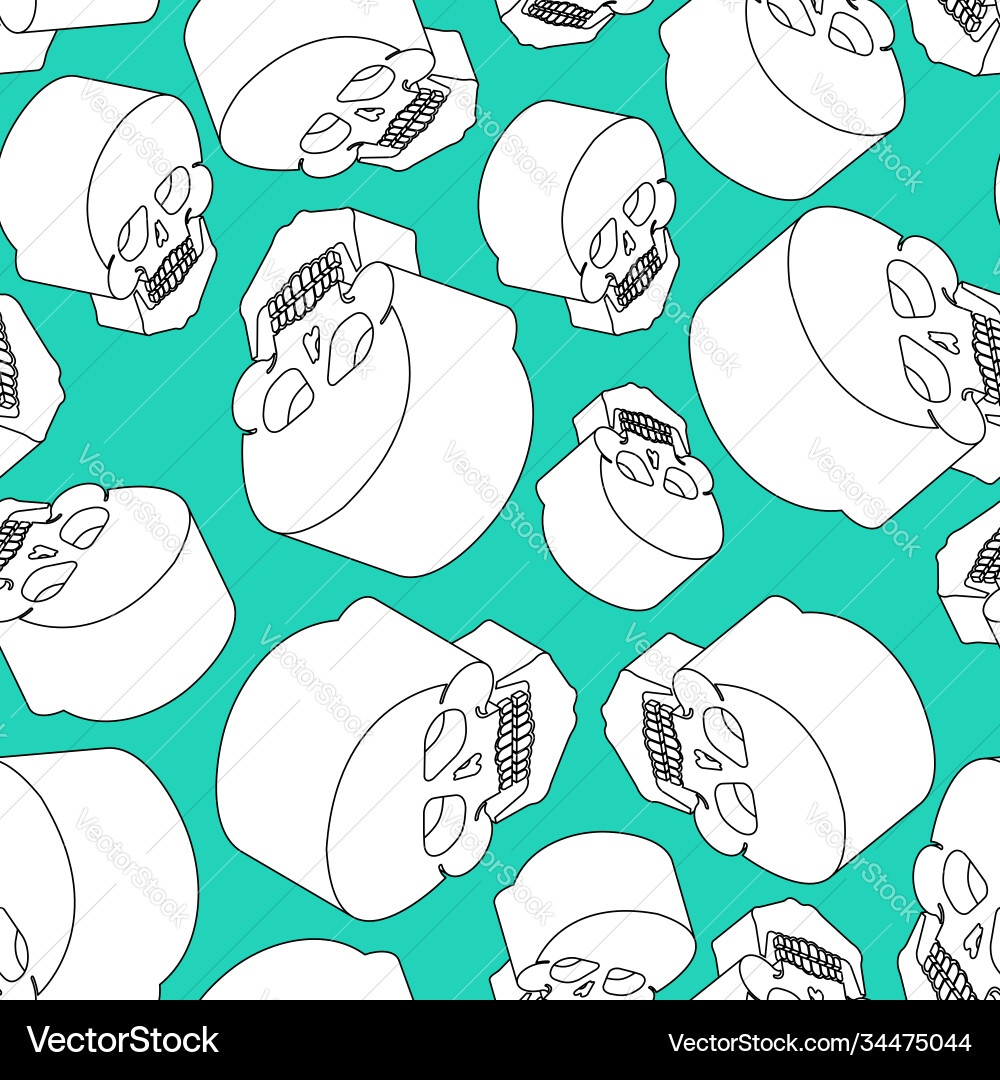Skull pattern seamless skeleton background undead Skull pattern seamless skeleton background undead Vector Image