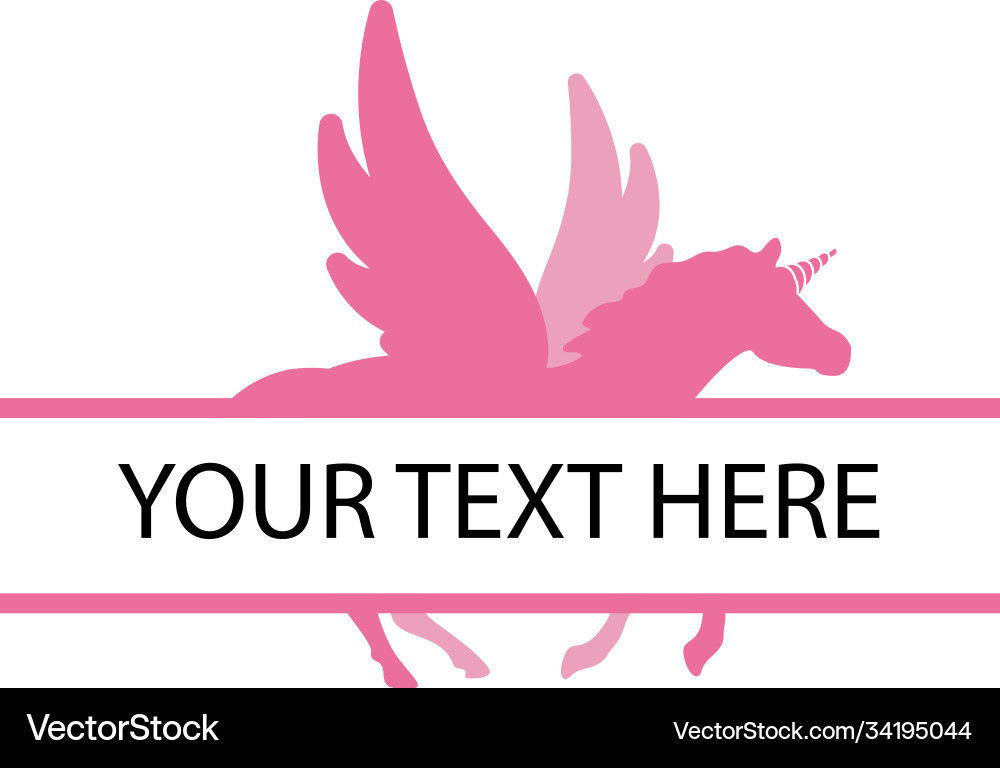Unicorn with split text design template isolated Unicorn with split text design template isolated vector image