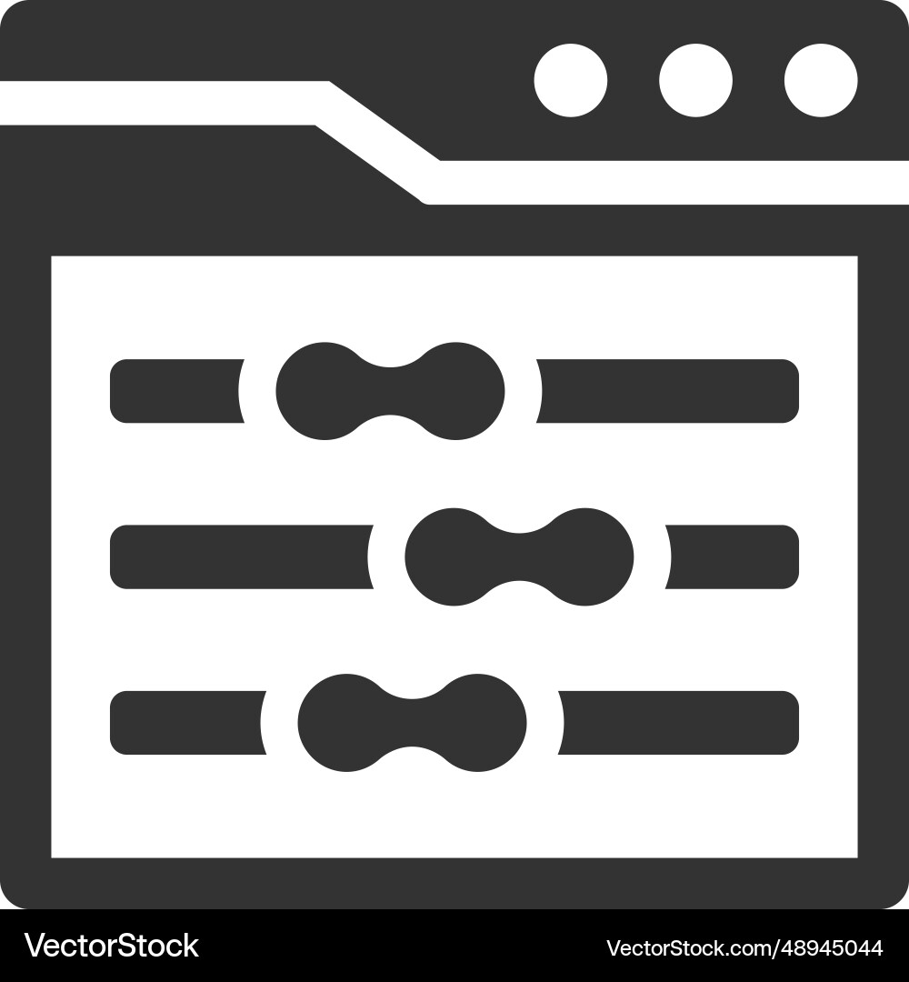 Web page configuration interface icon vector image