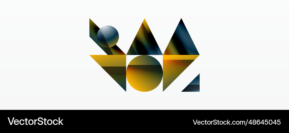 Assorted geometric shapes unite in a minimalistic Vector Image