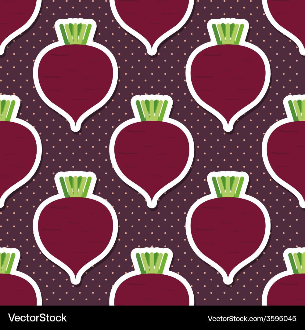 Beet pattern seamless texture with beetroot vector image