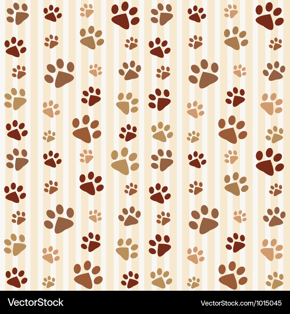 Brown Paw Print Seamless Pattern vector image