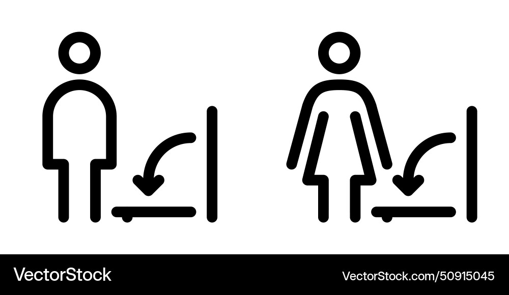 Changing board line icon set graphics Changing board line icon set graphics Vector Image