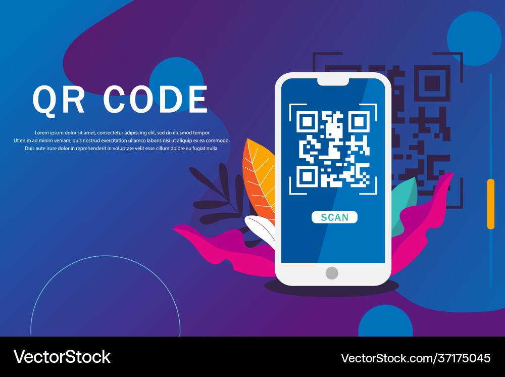 Checking qr code landing page Royalty Free Vector Image