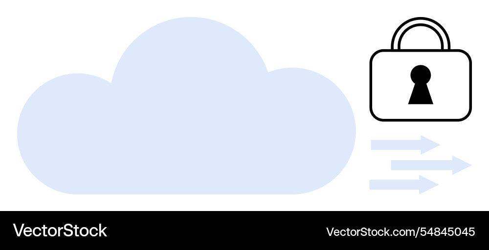 Cloud computing data security with lock and arrow Cloud computing data security with lock and arrow vector image