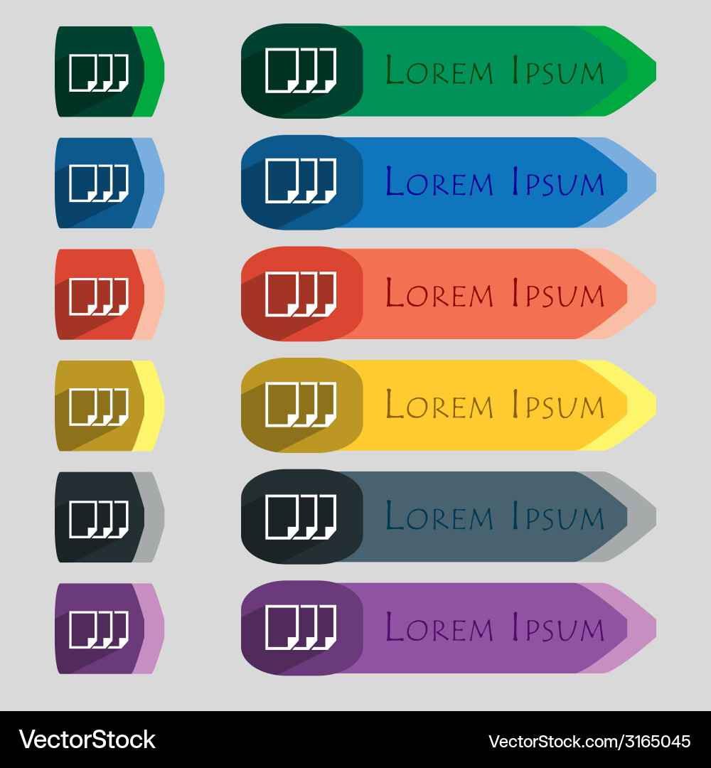 Copy file sign icon duplicate document symbol set vector image