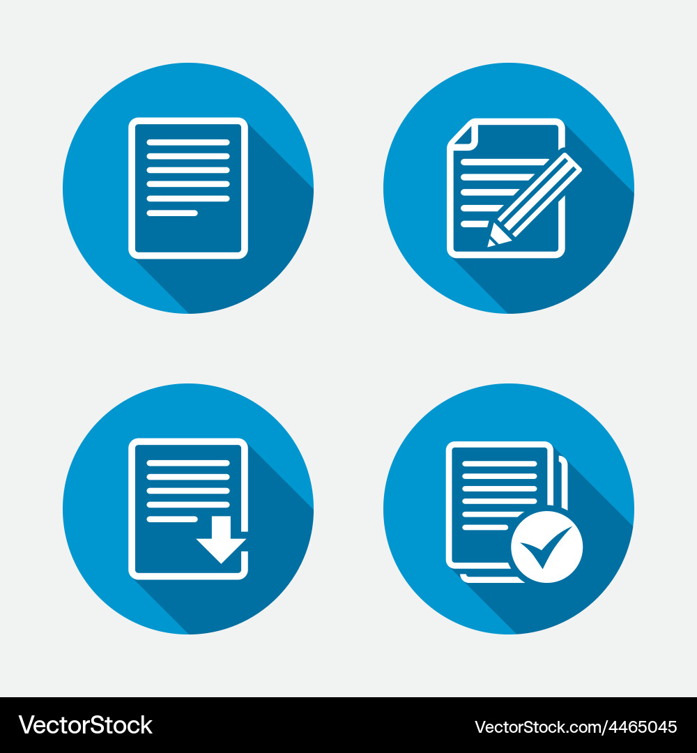 Document icons download file and checkbox vector image
