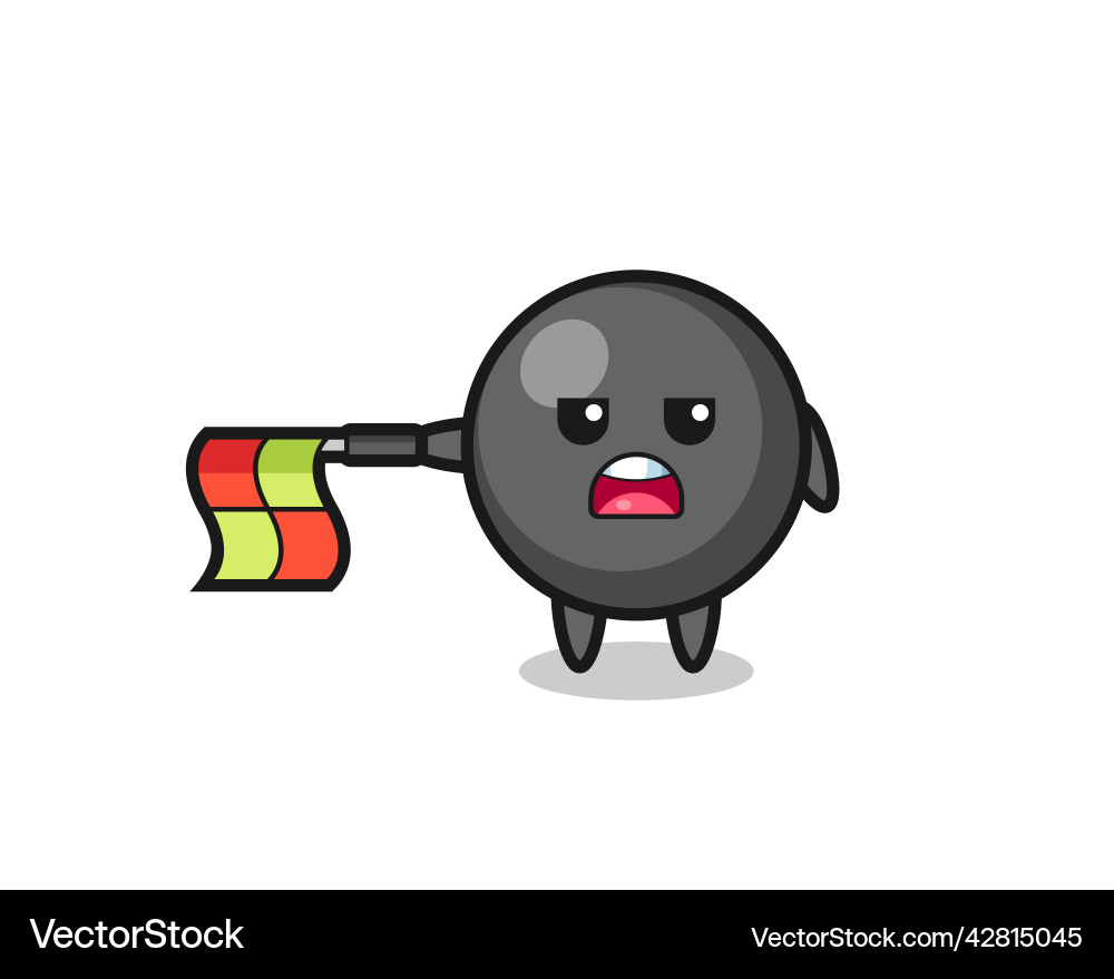 Dot symbol character as line judge hold the flag vector image