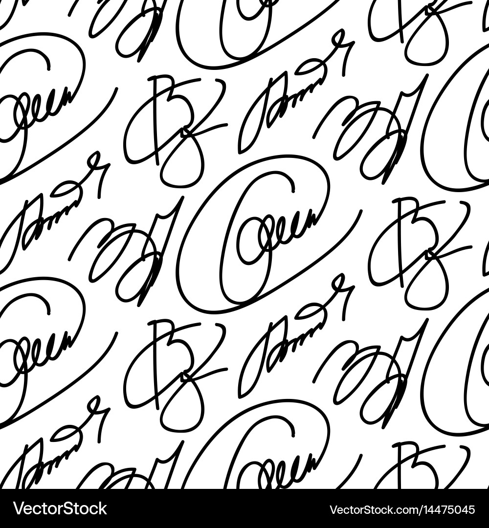 Fictitious Signature Pattern vector image