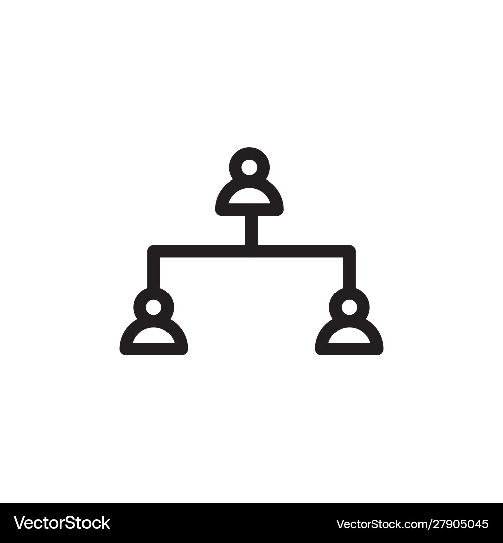 Flat line hierarchy icon logo element Vector Image