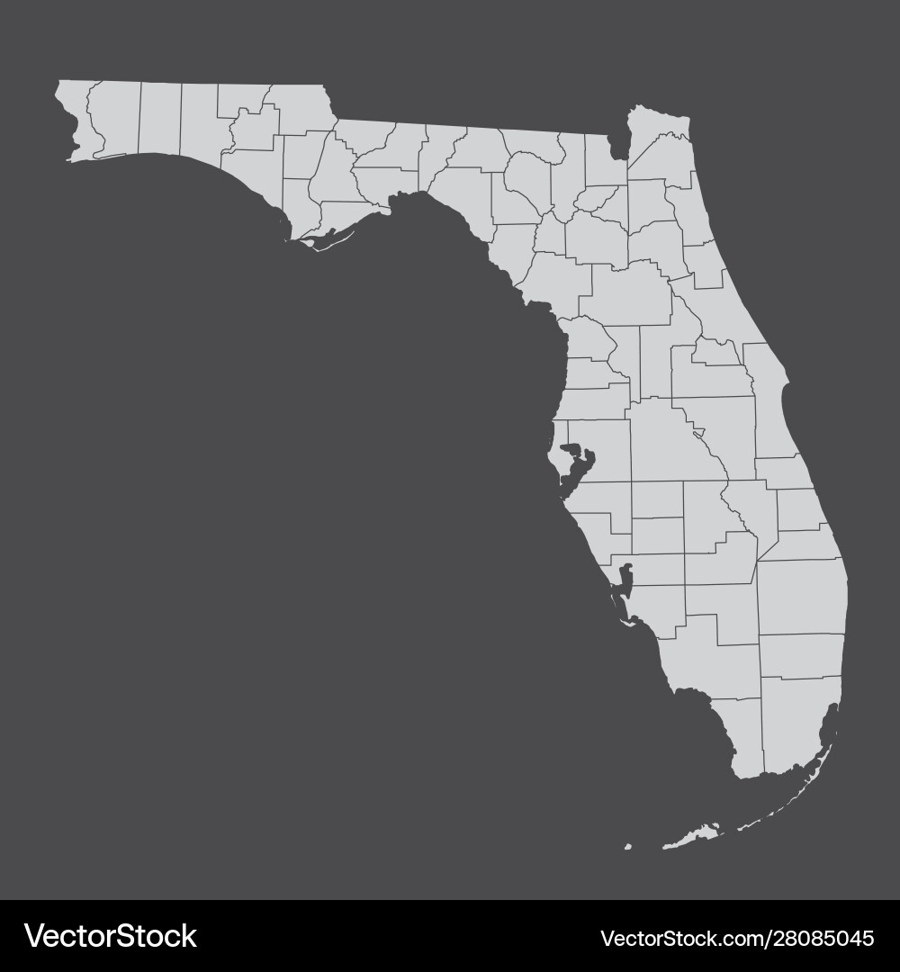 Florida County Map (28085045) – Royalty-Free Vector | VectorStock, image size:1000x1080
