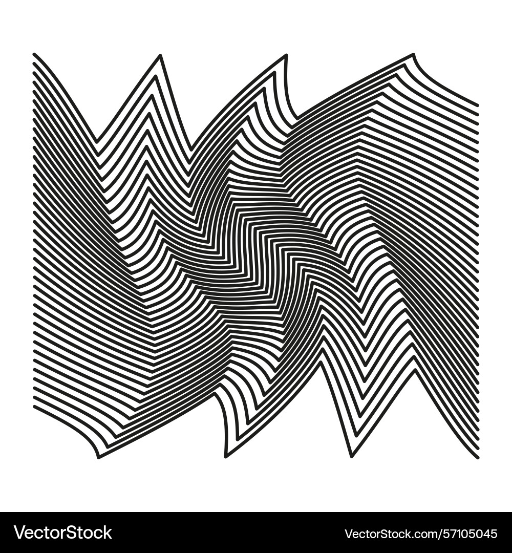 Folded stripe shape curved 3d pattern wave grey Folded stripe shape curved 3d pattern wave grey vector image