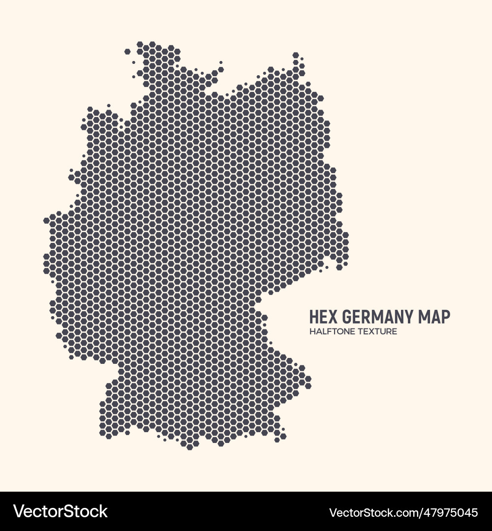Germany map hexagonal halftone texture on light Germany map hexagonal halftone texture on light vector image