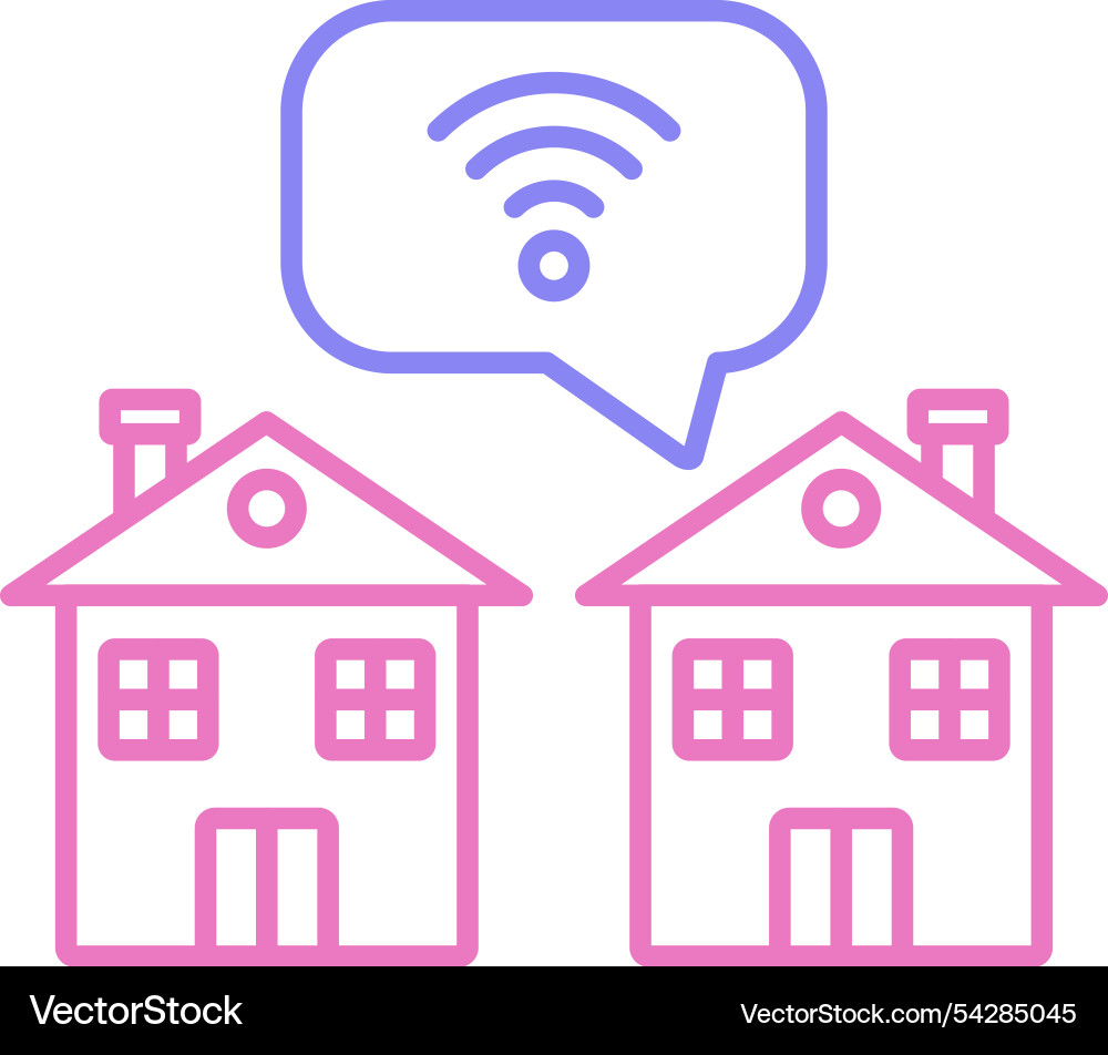 Internet connection line two colour icon Vector Image