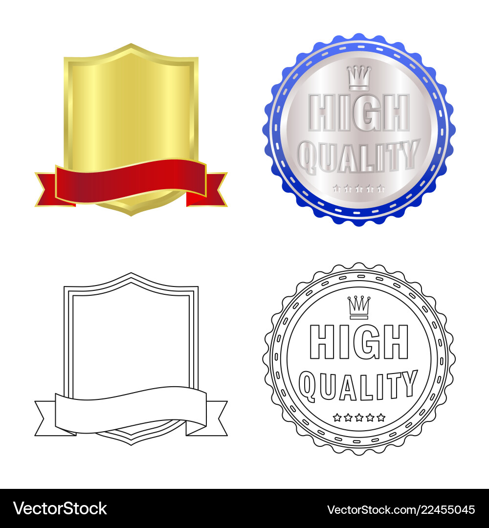 Isolated object of emblem and badge logo set vector image