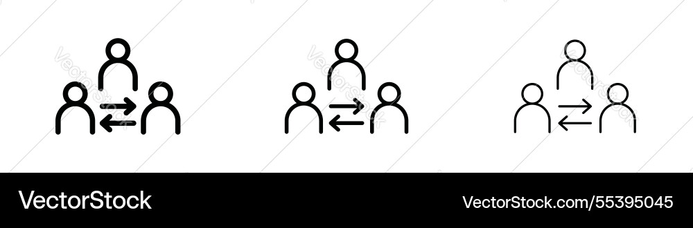 Mediator icons in three different stroke lines Vector Image