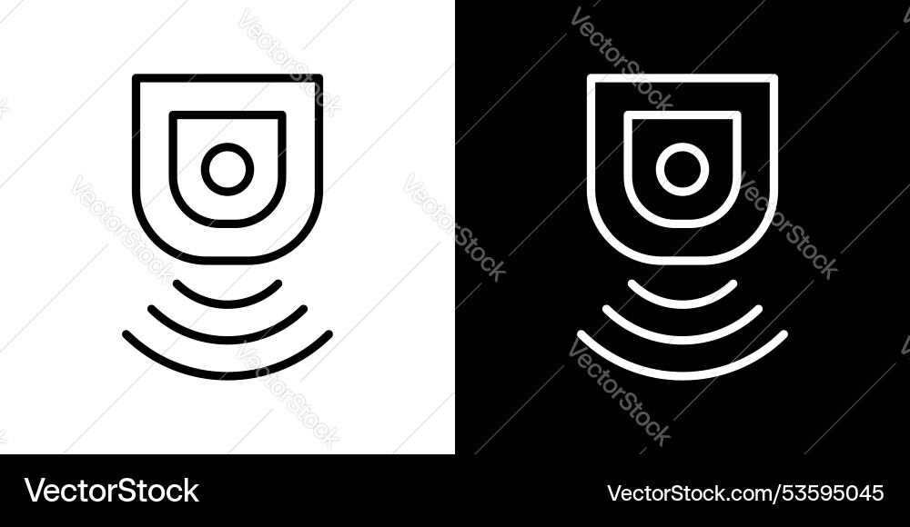 Motion sensor thin line icon set Motion sensor thin line icon set vector image