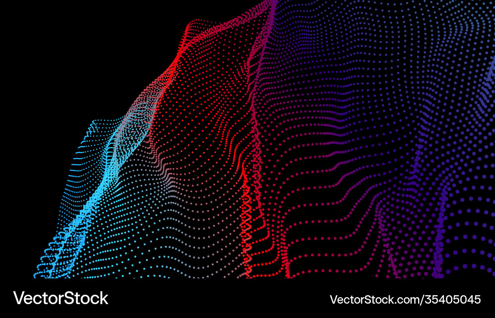 Node 3d data array dots organized to network Node 3d data array dots organized to network Vector Image