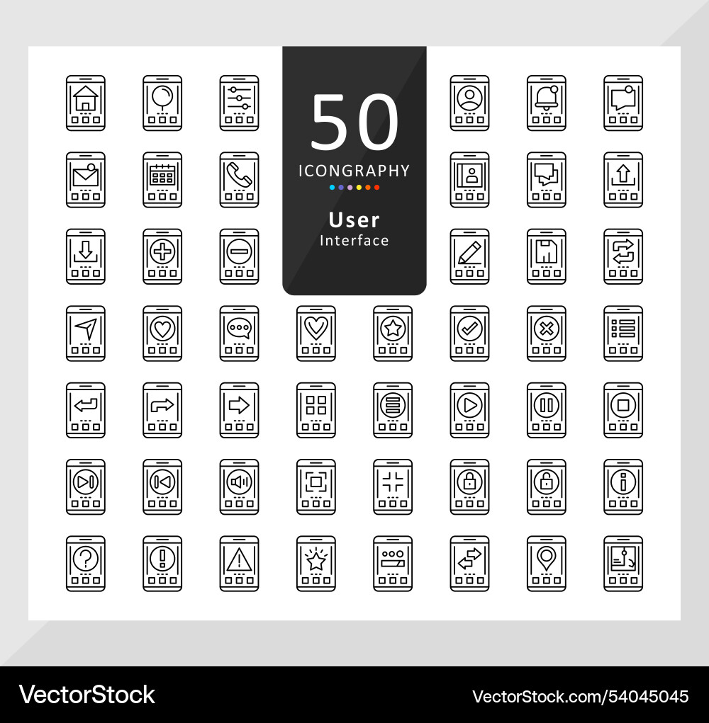 Pack of user interface icon Vector Image