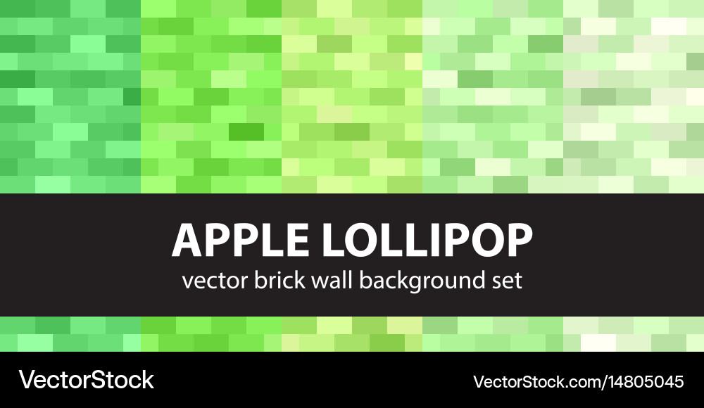 Rectangle pattern set apple lollipop seamless vector image