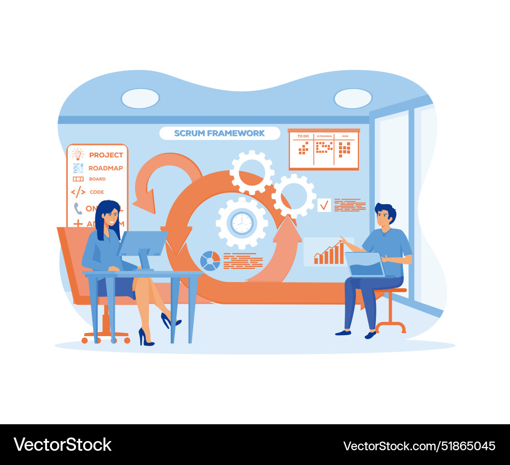Scrum framework software development methodology Scrum framework software development methodology Vector Image
