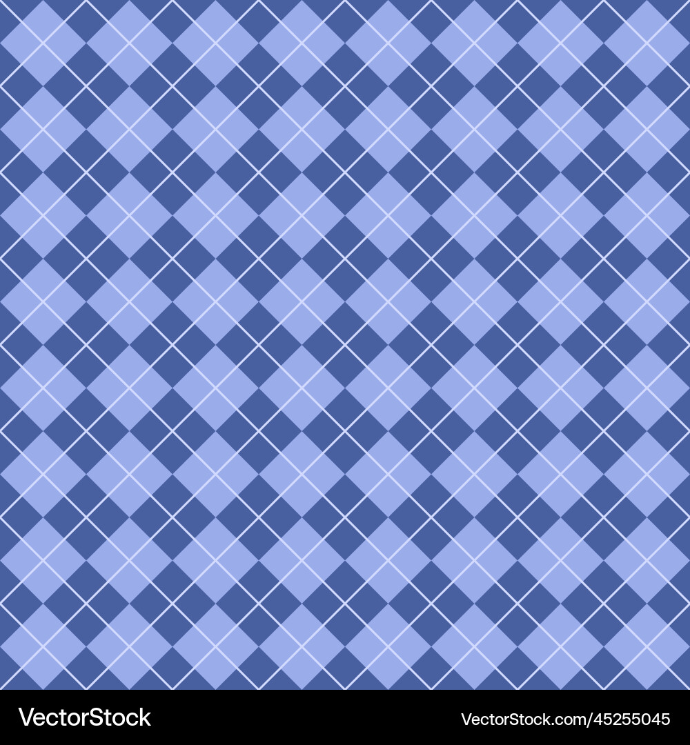 Simple blue seamless argyle square pattern vector image