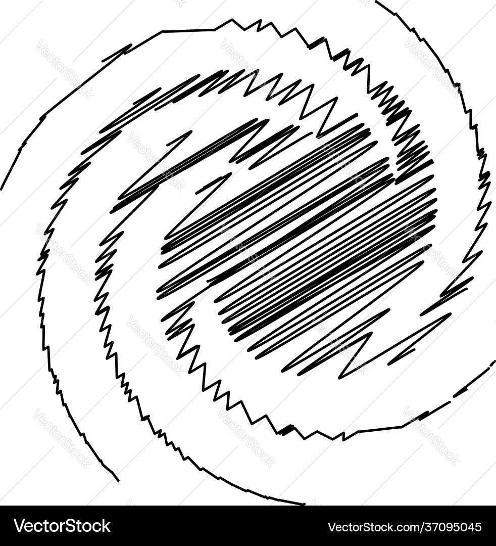 Spiral swirl twirl design element with sketchy Vector Image