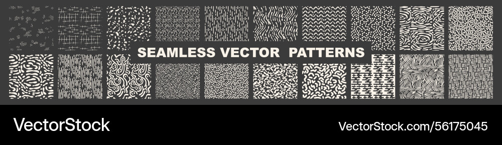 Universal different geometric seamless patterns Vector Image