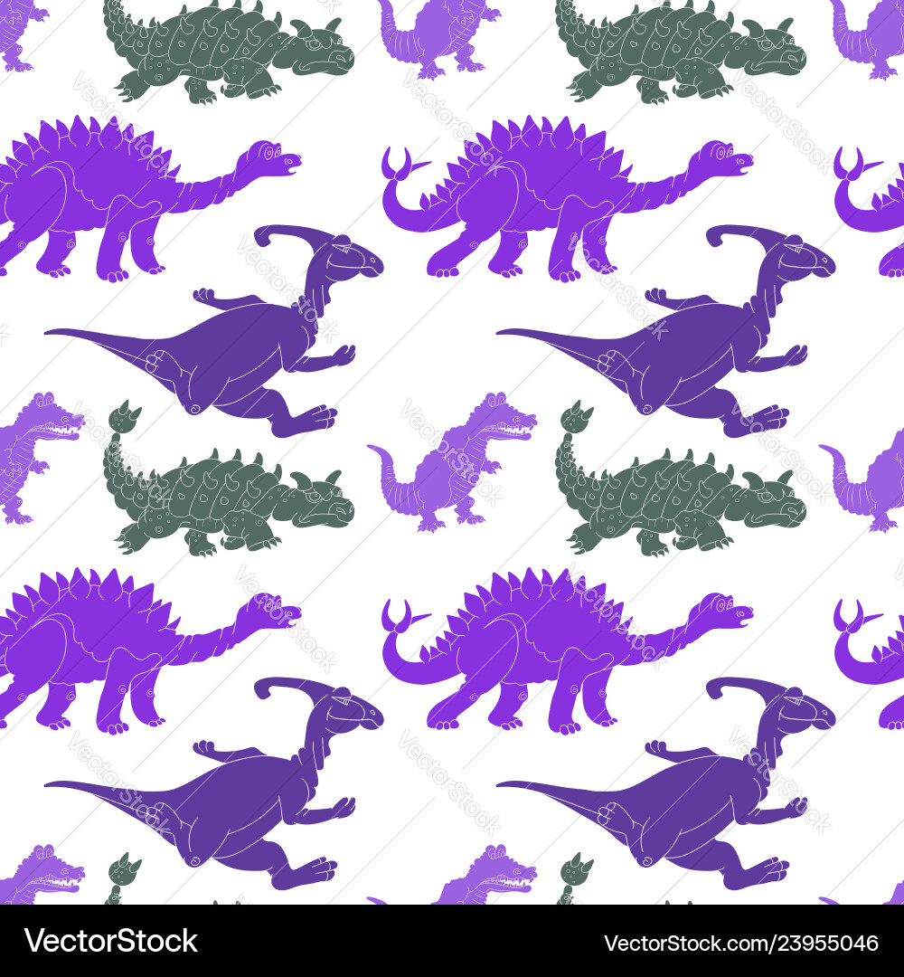 A seamless repeating pattern of dinosaurs A seamless repeating pattern of dinosaurs vector image