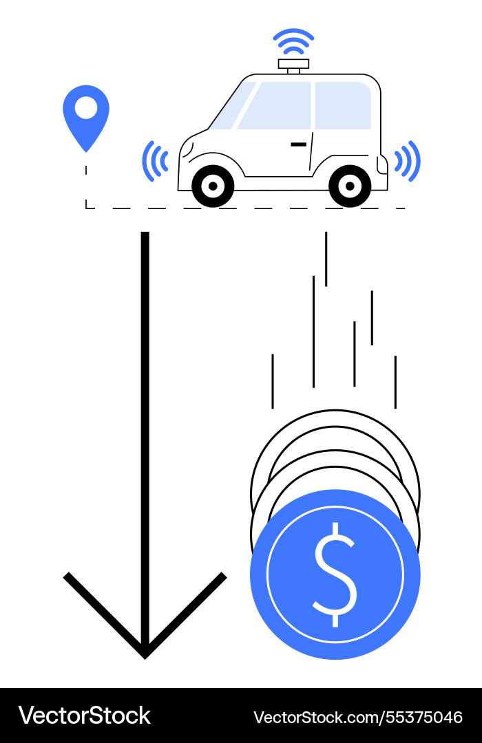 Autonomous vehicle detecting location to optimize Autonomous vehicle detecting location to optimize vector image