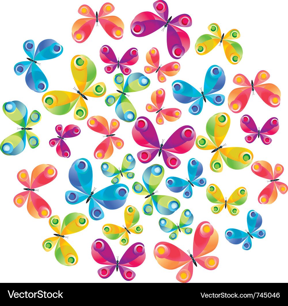 Colorful Butterfly Splash Vector Image