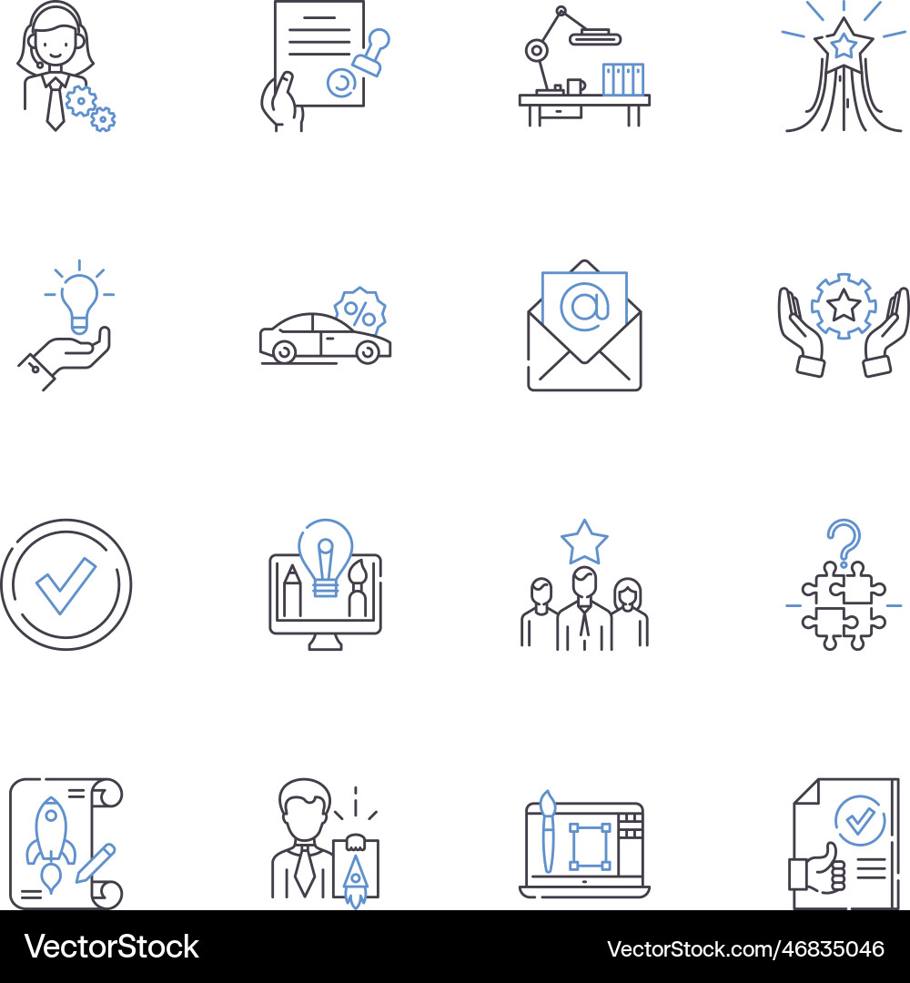 Conversion and action line icons collection Conversion and action line icons collection Vector Image