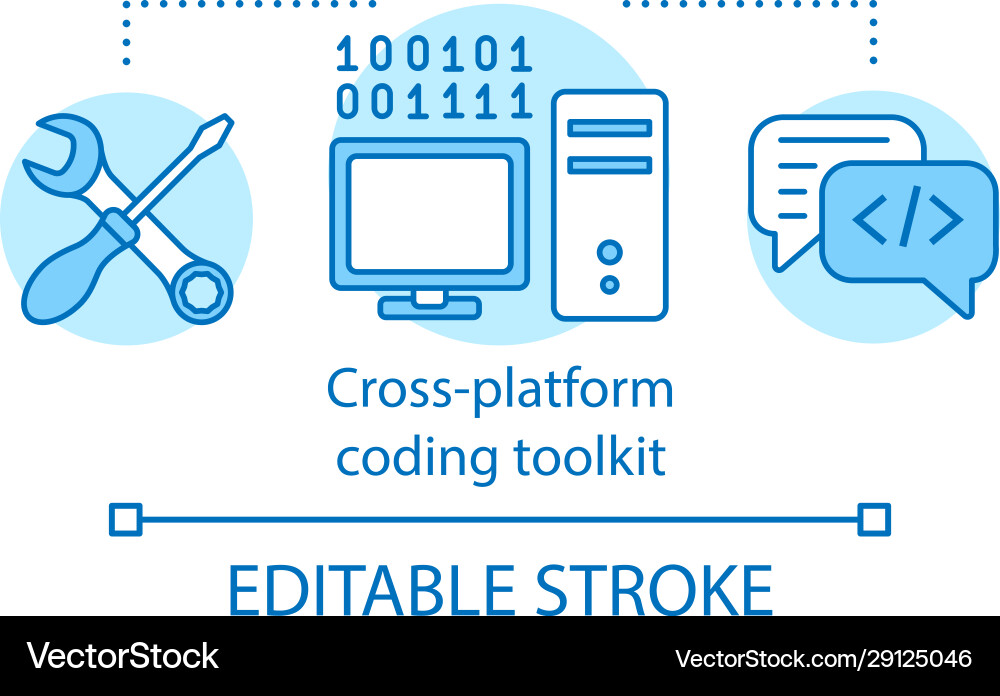 Cross-Platform Coding Toolkit Icon vector image