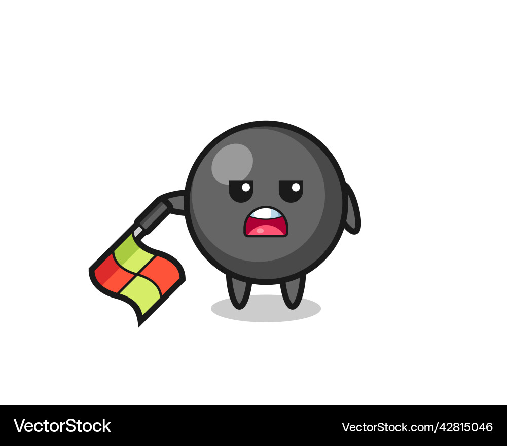 Dot symbol character as line judge hold the flag vector image