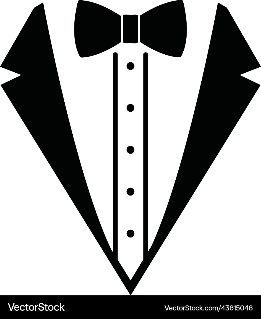 Elegant Bow Tie Suit Tuxedo vector image