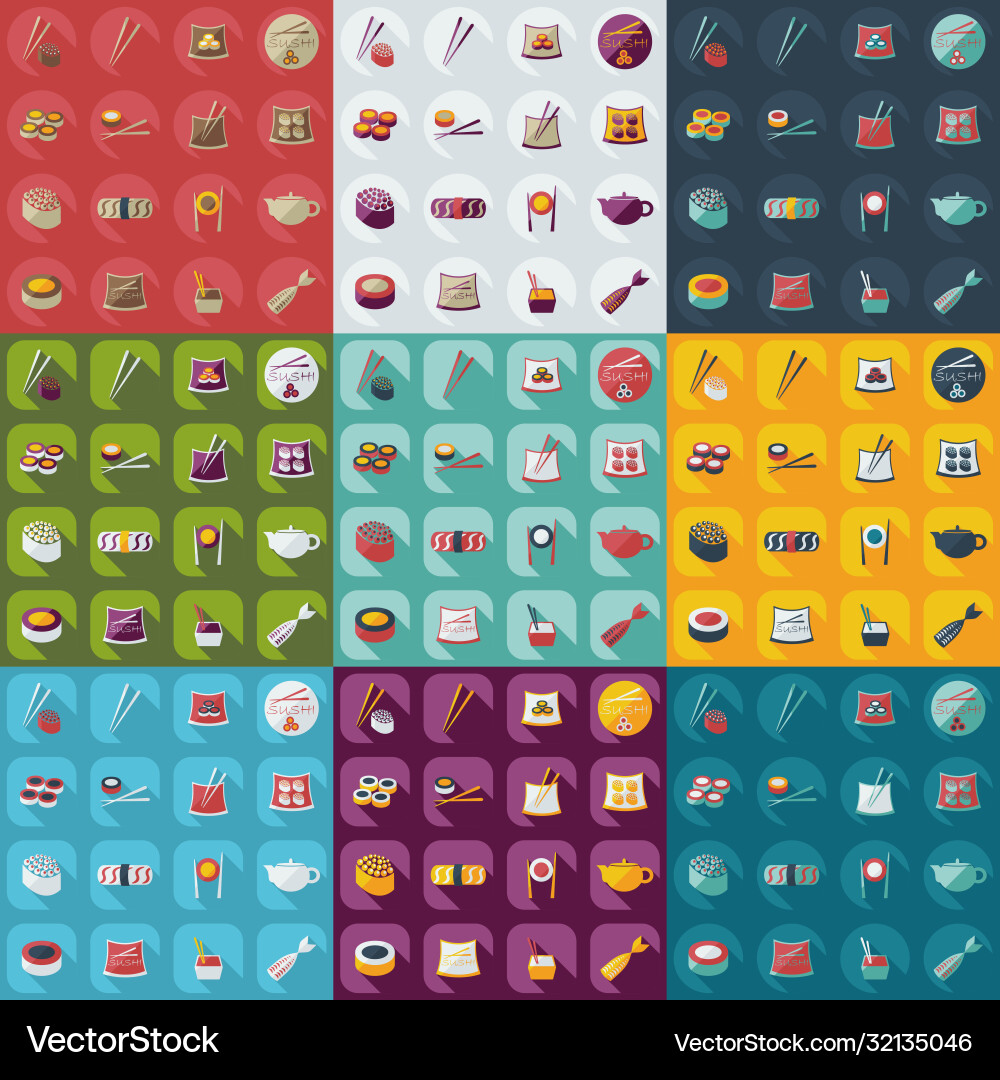 Flat concept set modern design a unique vector image