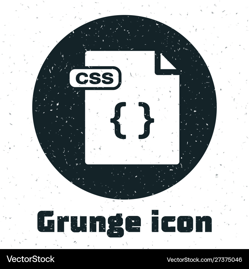Grunge css file document download button icon Grunge css file document download button icon vector image