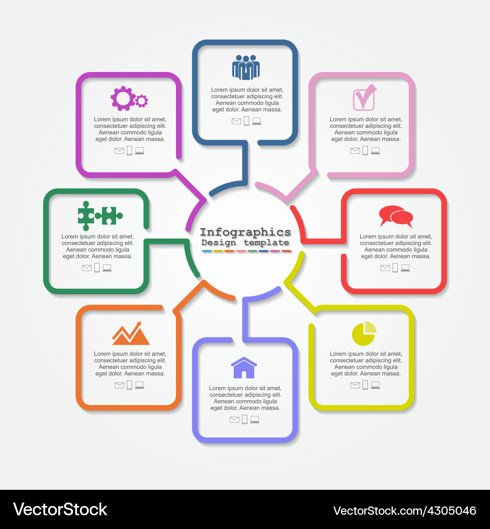 Infographic report template with lines and icons vector image