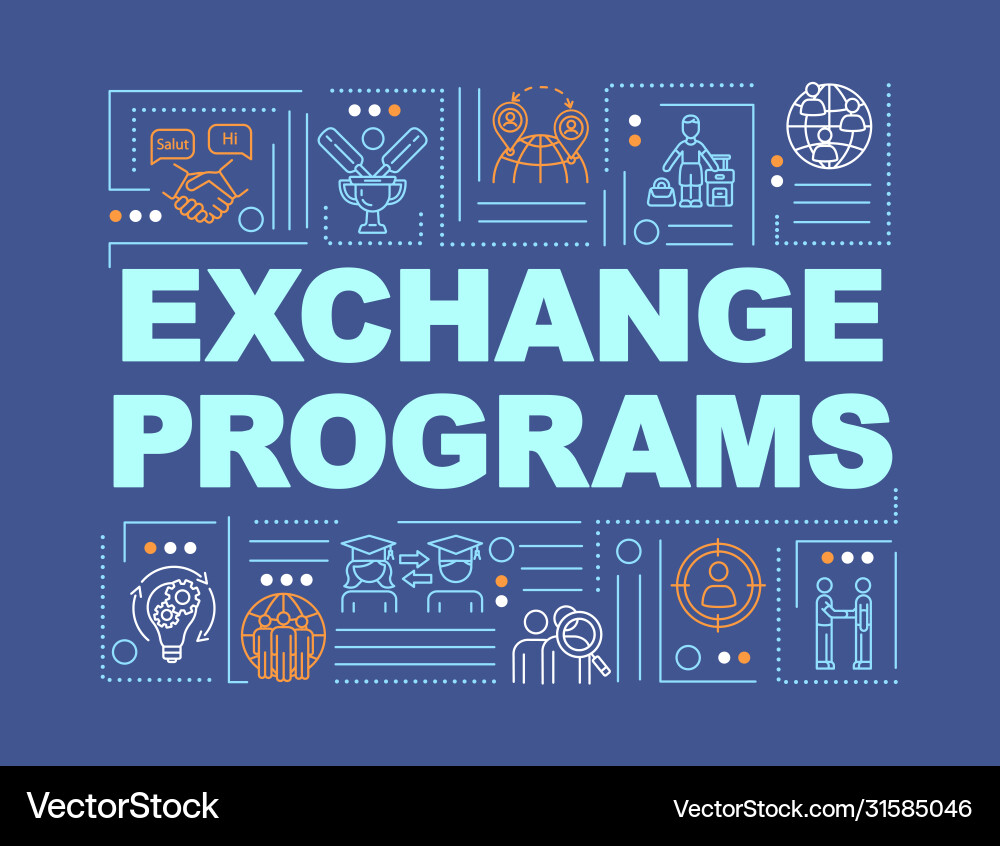 International exchange program word concepts International exchange program word concepts Vector Image