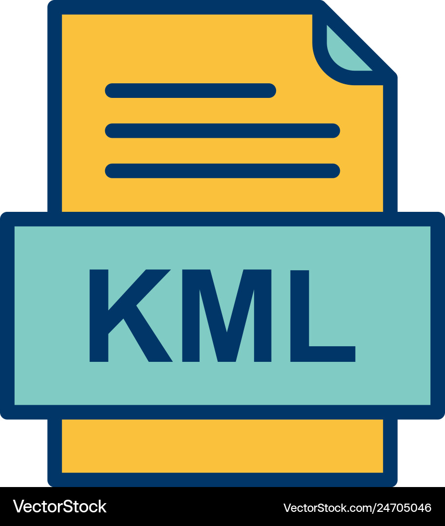 Kml file document icon vector image