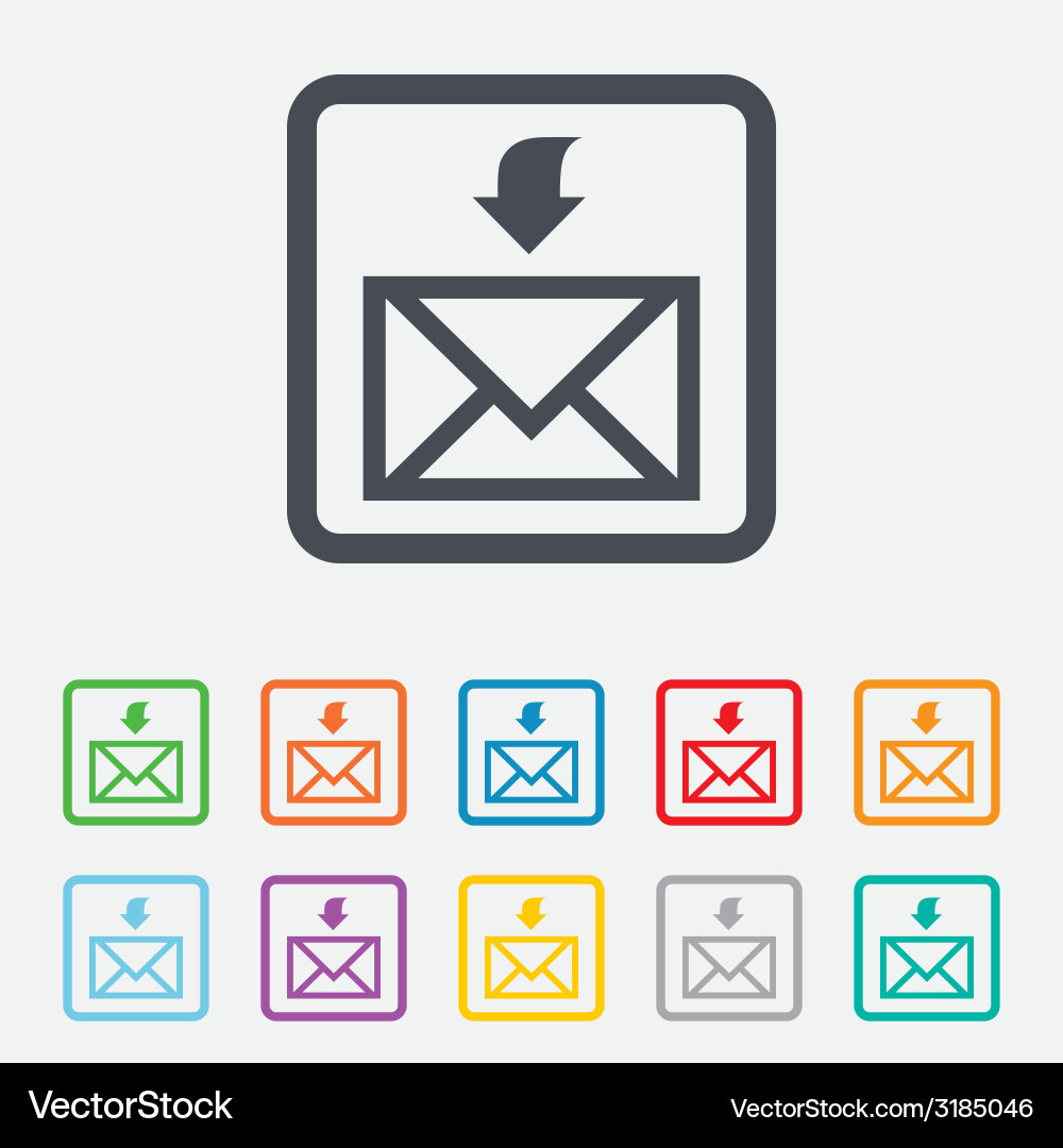 Mail receive icon envelope symbol get message Vector Image